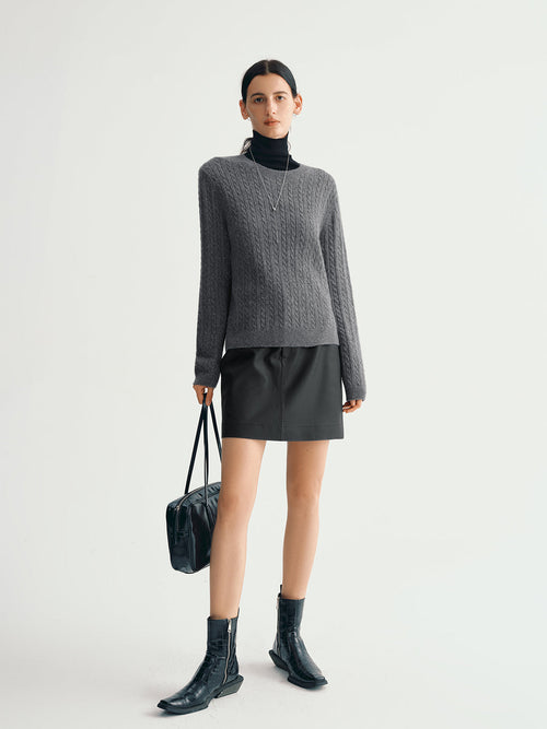 Load image 1 in gallery view. Cashmere crew neck sweater - Dark gray