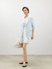 White linen shorts