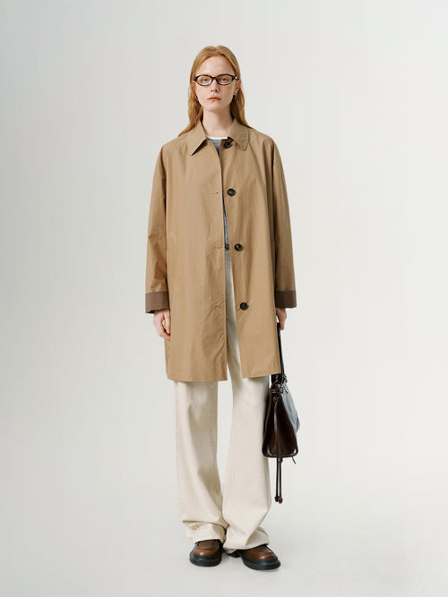 Charger l'image 1 dans la galerie. Cotton Single-Breasted Trench Coat