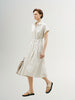 Beige belted dress