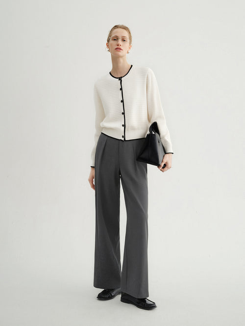 Load image 1 in gallery view. Dark gray wide leg pants