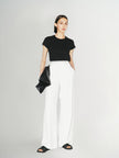 Women's White Wide Leg Trousers