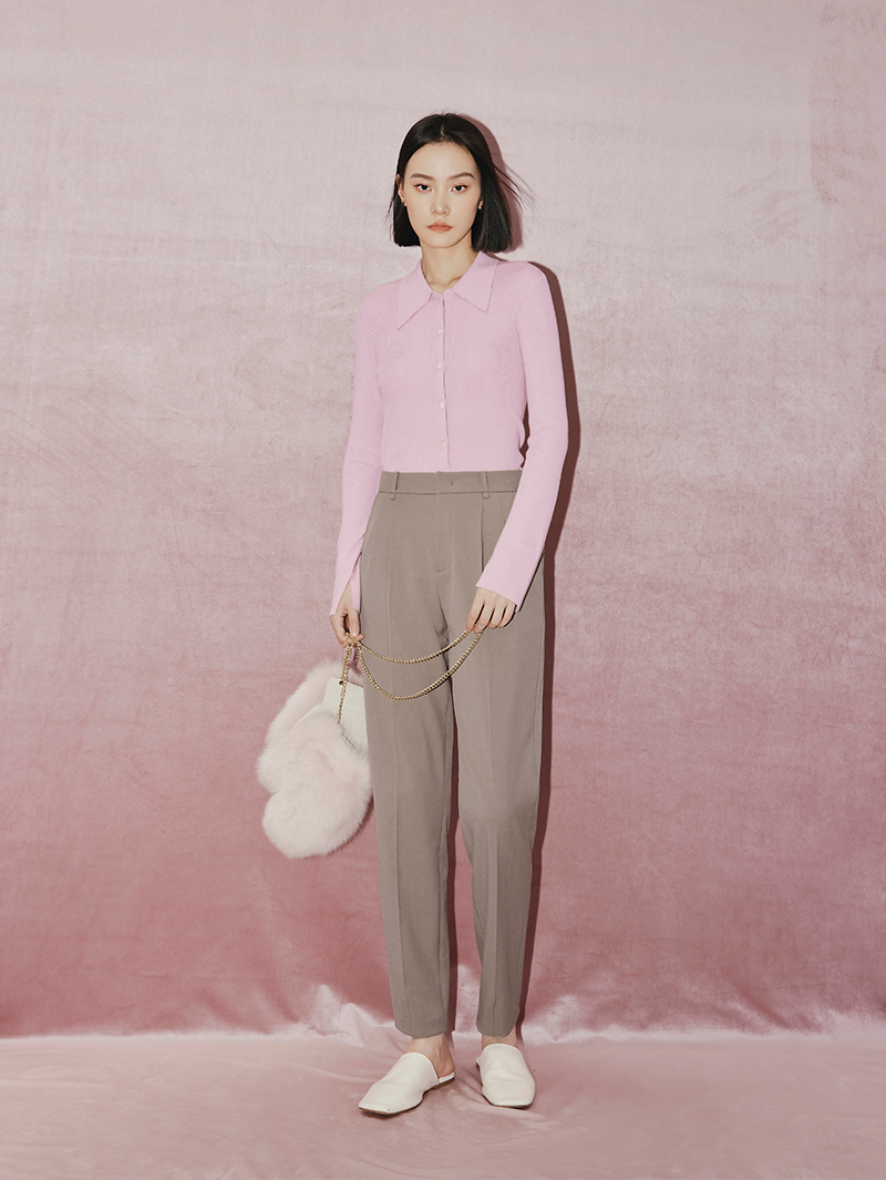 Women's Coffee Simple Small Leg Trousers