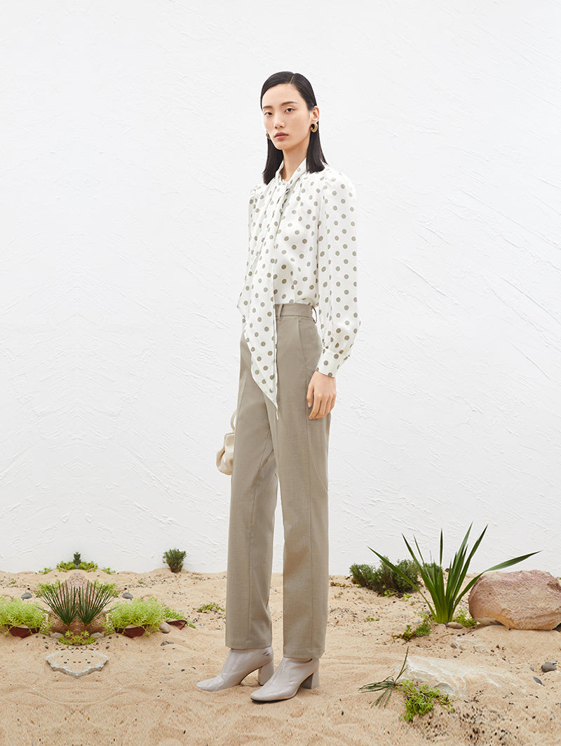 Women's Dark Gray Straight Fit Stable High Waist Trousers