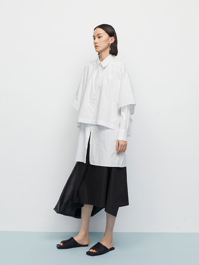 Women's Black Irregular A-Line Fit Skirt