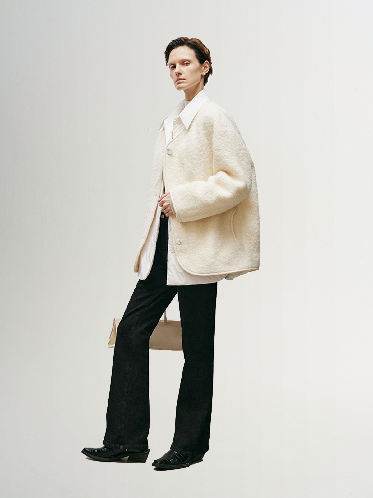 Veste en laine texturé