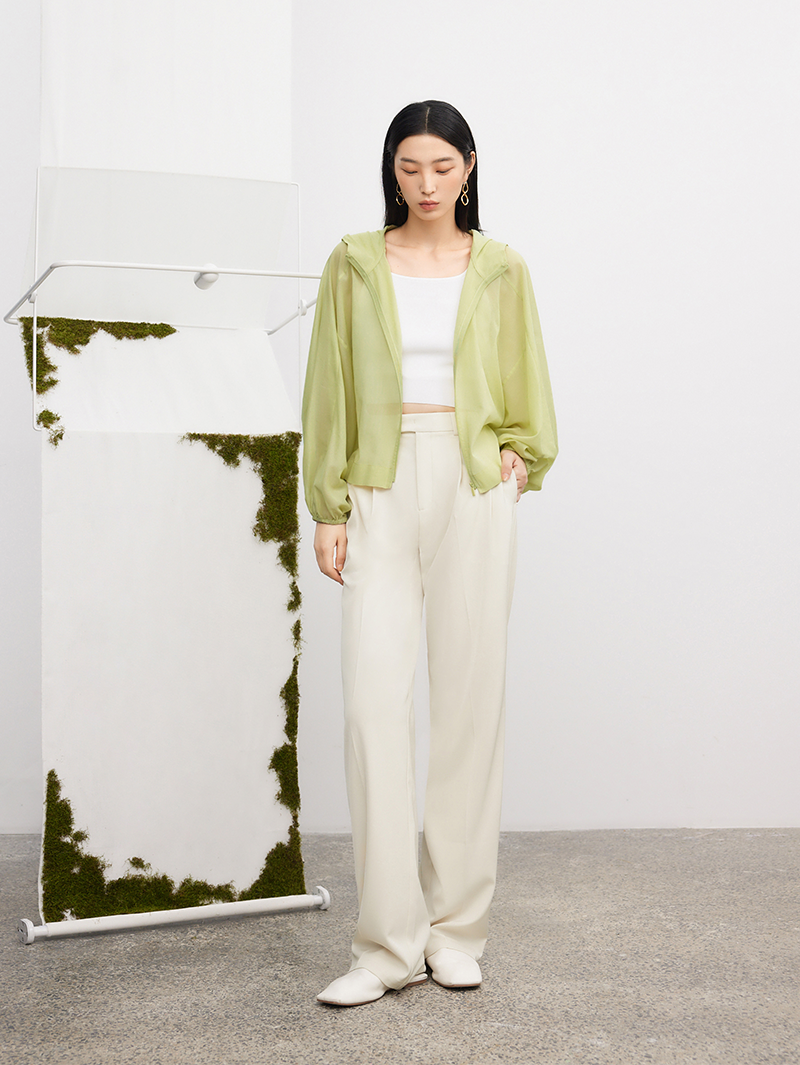 Women's Mustard Yellow Lantern Sleeves 100% Cotton Hoodie Jacket