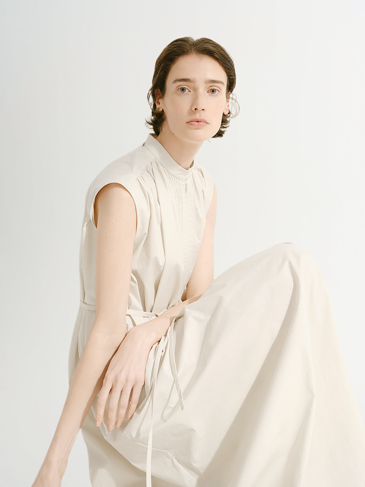 Beige sleeveless dress