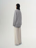 Women's Light Gray V Neck Knit Cashmere Sweater Cardigan
