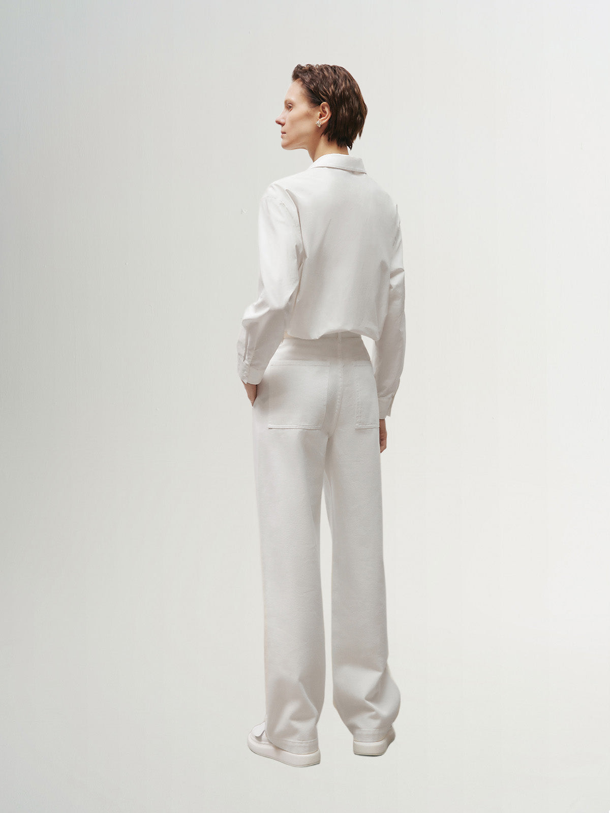 White wide pants