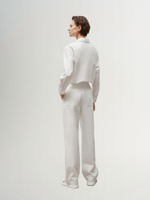Load image 1 in gallery view. White wide pants