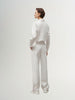 Pantalon large en coton blanc uni