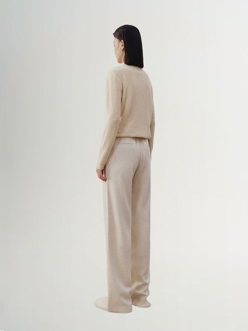 Load image 1 in gallery view. Beige wide pants