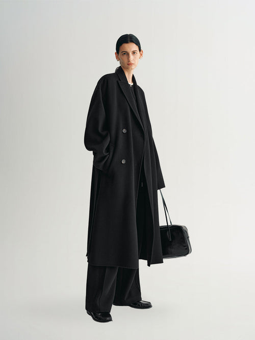 Load image 1 in gallery view. Peak Collar Pure Wool Coat