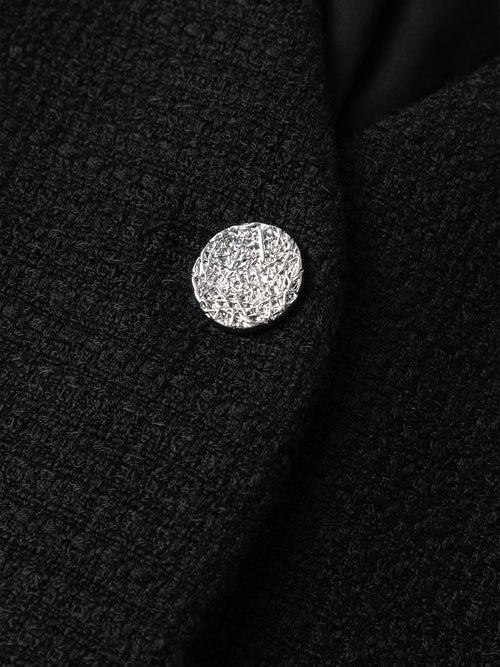 Charger l'image 1 dans la galerie. Veste courte en tweed noire