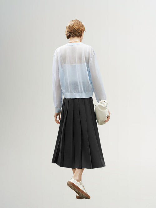 Load image 1 in gallery view. Transparent blue cardigan