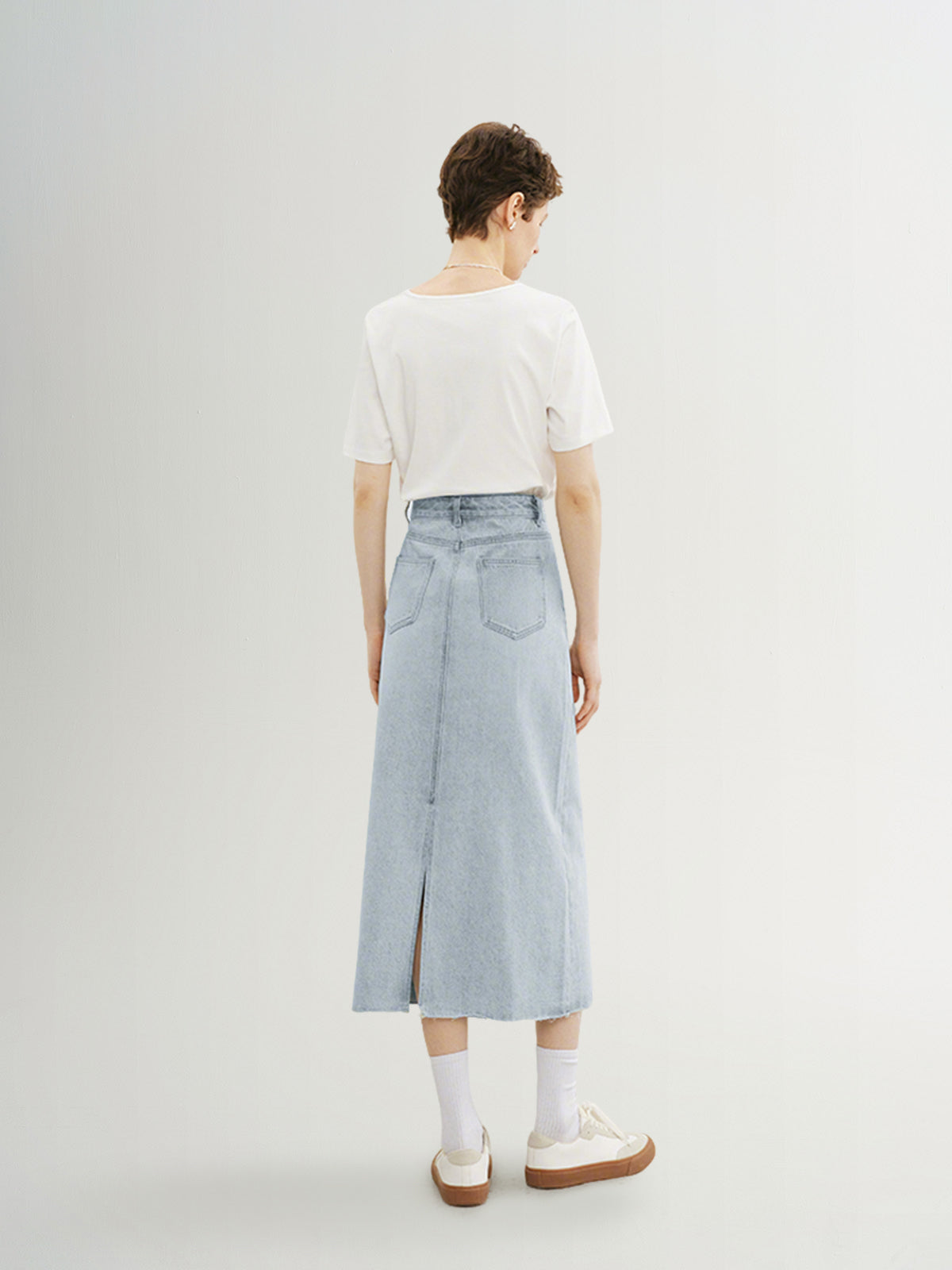 Women's Light Blue Contton Denim Skirt