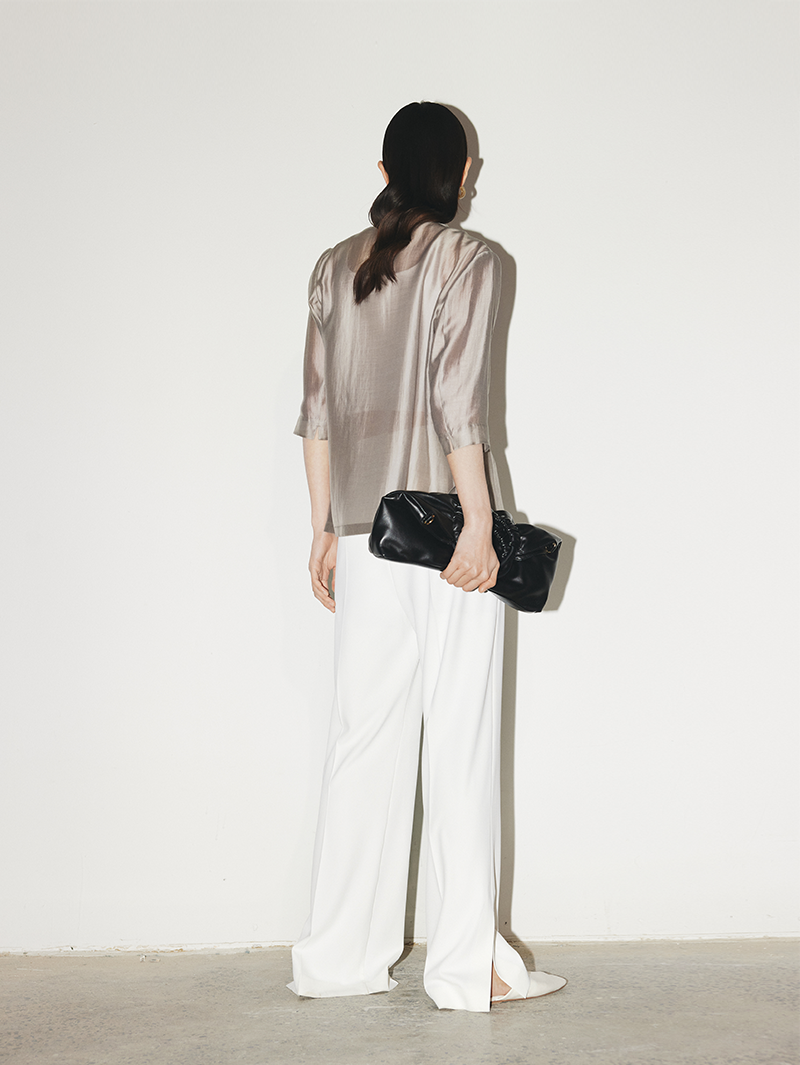 Summer pearl gray 3/4 sleeve blazer