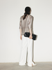Summer pearl gray 3/4 sleeve blazer