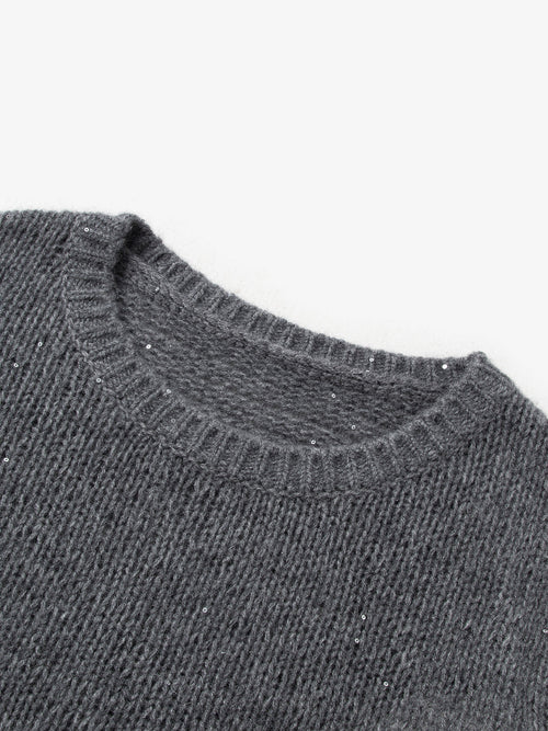 Load image 1 in gallery view. Cashmere Tiny Sequins Sweater