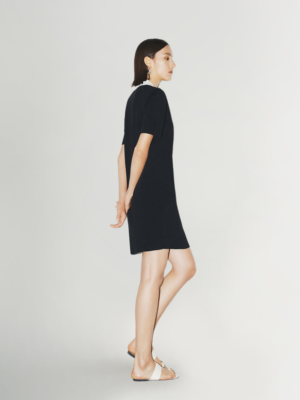 Black dress with white collar