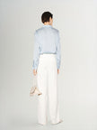 Blue silk shirt