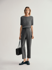 Pantalon en coton court gris foncé