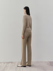 Women's Brown Straight Fit Slit Trousers