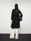 Women's Black Round Neck Stripe Knitted Vest