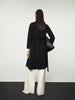 Women's Black Round Neck Stripe Knitted Vest