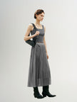 Gray pleated skirt