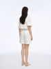 White linen shorts