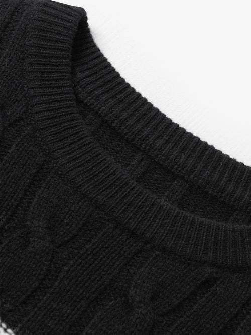 Carica immagine 1 in visualizzazione galleria. Women's Black  High Neck 100% Wool Sweater