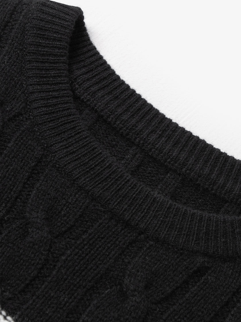 Women's Black  High Neck 100% Wool Sweater