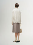 Women's White Casual  Round Neck Cashmere Sweater