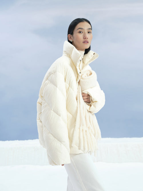 Carica immagine 1 in visualizzazione galleria. Women's Off White Alpaca Wool Scarf