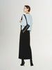 Women's Light Blue V Neck Rib Wool Knit Cardigan