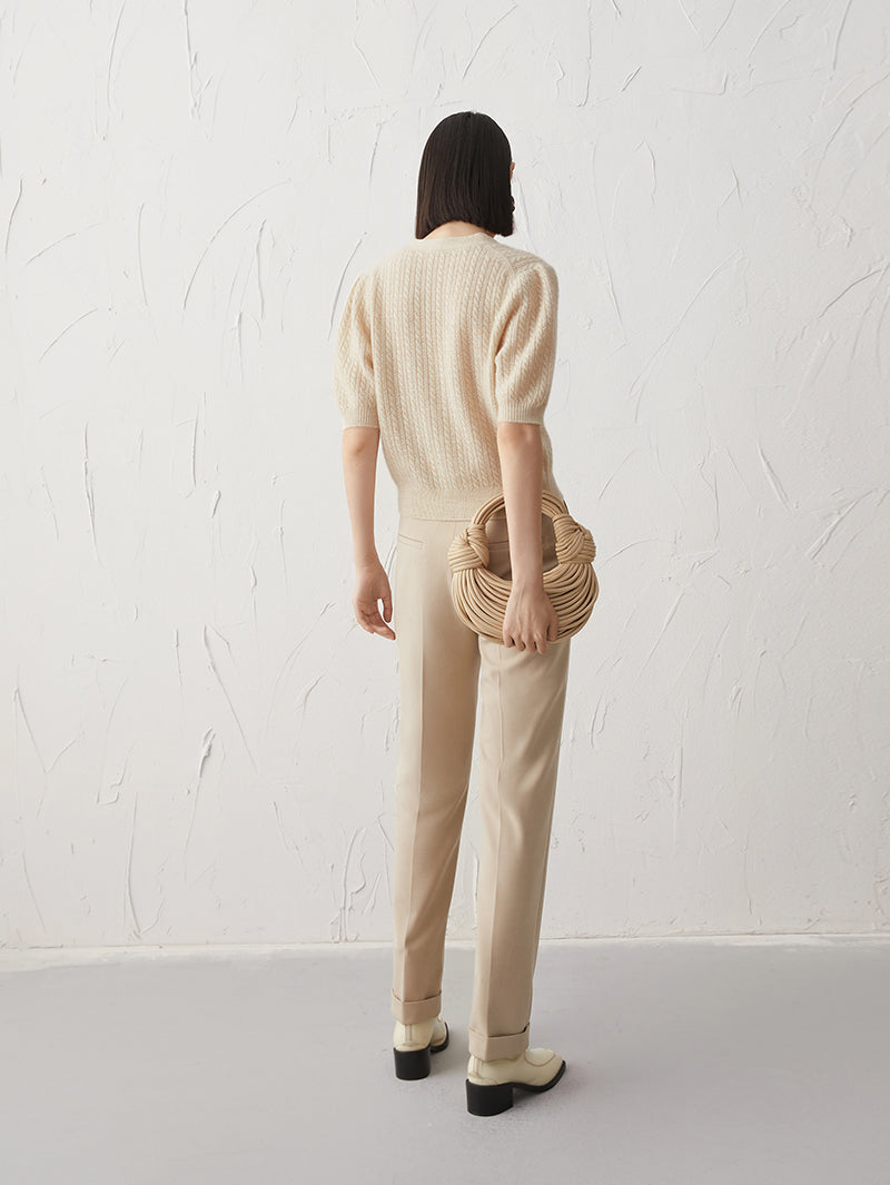 Women's Khaki Straight Fit Trousers