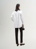 Women's White Classic Collar Pattern Long Sleeve Shirt