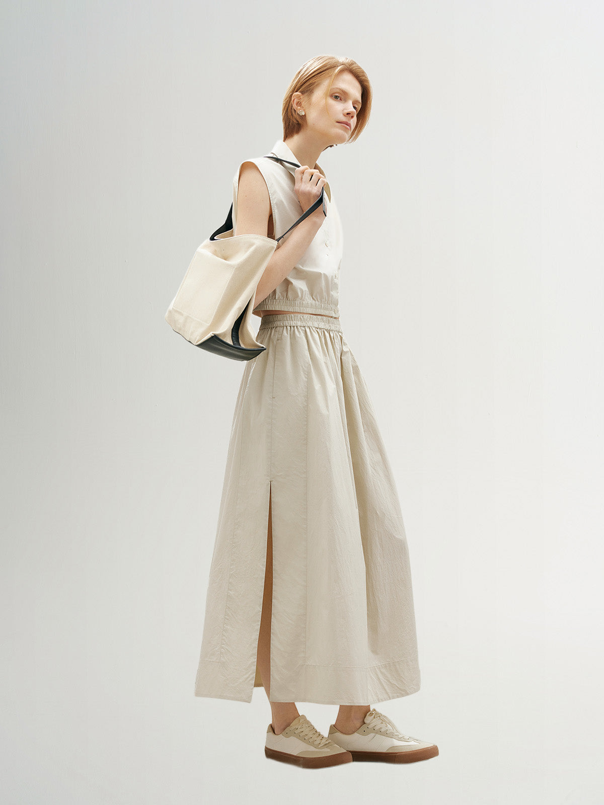 Beige cotton skirt