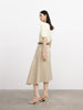 Women's Light Khaki High Waist Breathable Cotton Circular Skirt