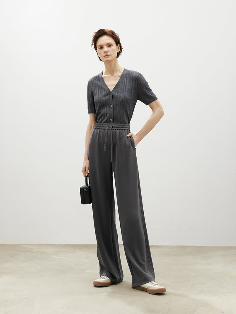 Dark gray wide leg summer pants