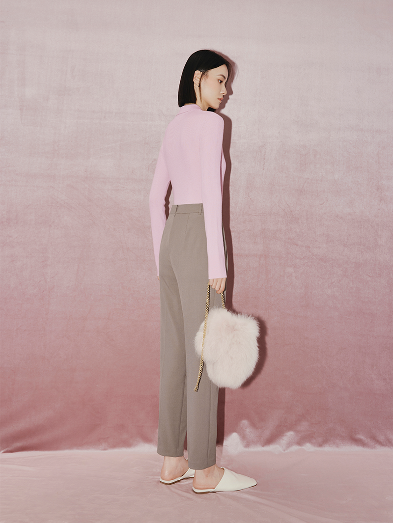 Women's Coffee Simple Small Leg Trousers