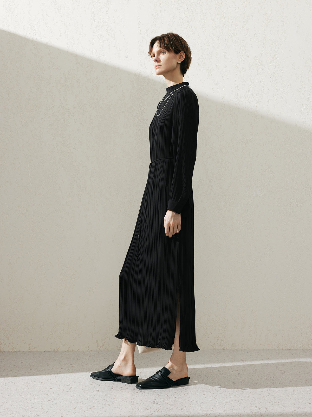 Black belted dress