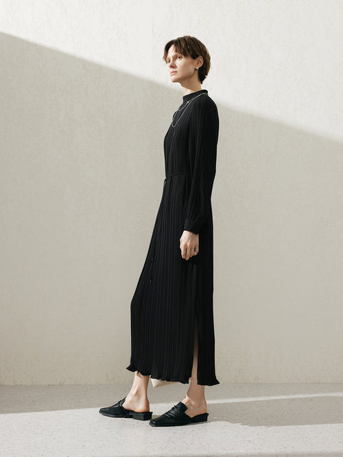 Load image 1 in gallery view. Black belted dress
