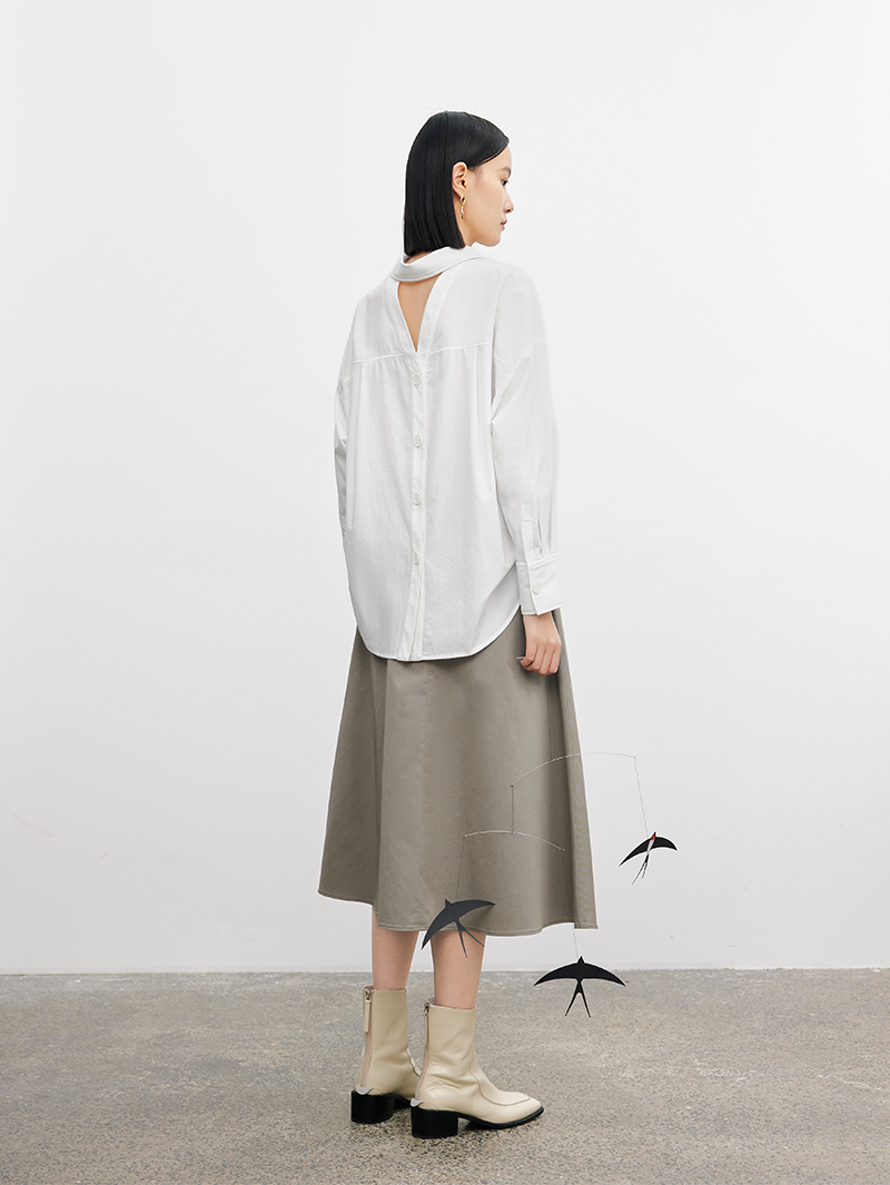 Women's Rock Gray High Waist Circular Skirt