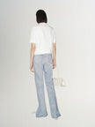 Women's Original White V Neck Texture Fringes Shoulder Pad Short Jacket