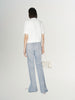 Women's Original White V Neck Texture Fringes Shoulder Pad Short Jacket