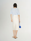Women's Off-White Straight Fit Skirt