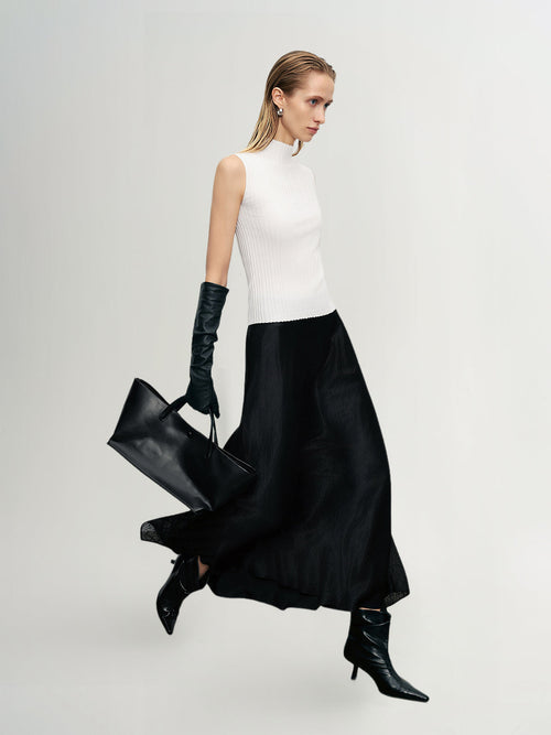 Carica immagine 1 in visualizzazione galleria. Ribbed High-Neck Sleeveless Top